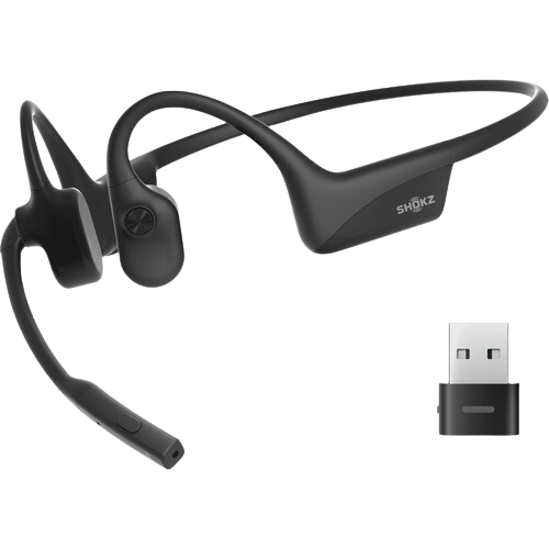 SHOKZ C110-AC-BK Conduction Wireless Open-Ear Headset with USB-C Dongle
