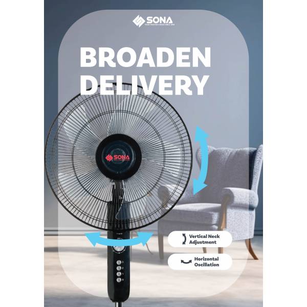 SONA SFS 1157 REMOTE STAND FAN 16”