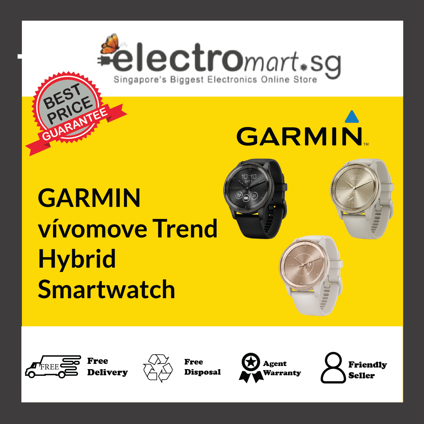GARMIN vívomove Trend Hybrid Smartwatch
