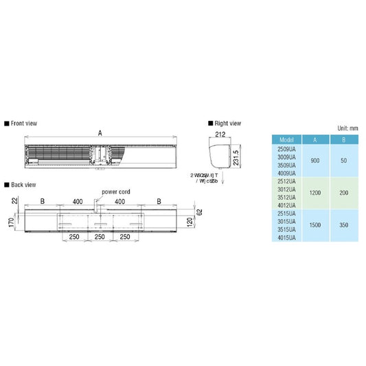 KDK 3512UA 1,200 mm (4 ft) Air Curtain