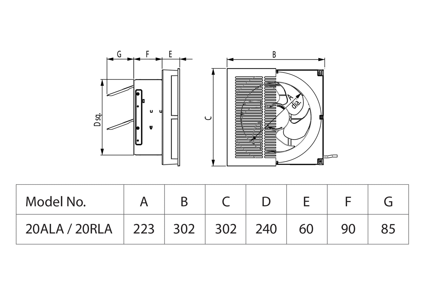 KDK 20RLA Ventilating Fan