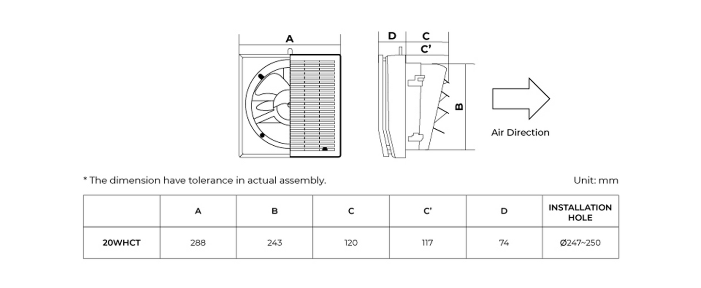 KDK 20WHCT Ventilating Fan