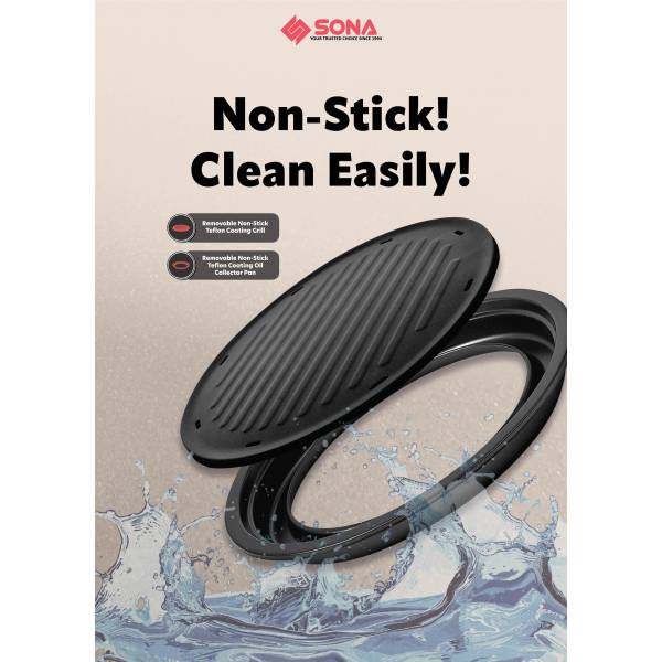 SONA SIC 3318 2-in-1 Infrared Ceramic Cooker Grill