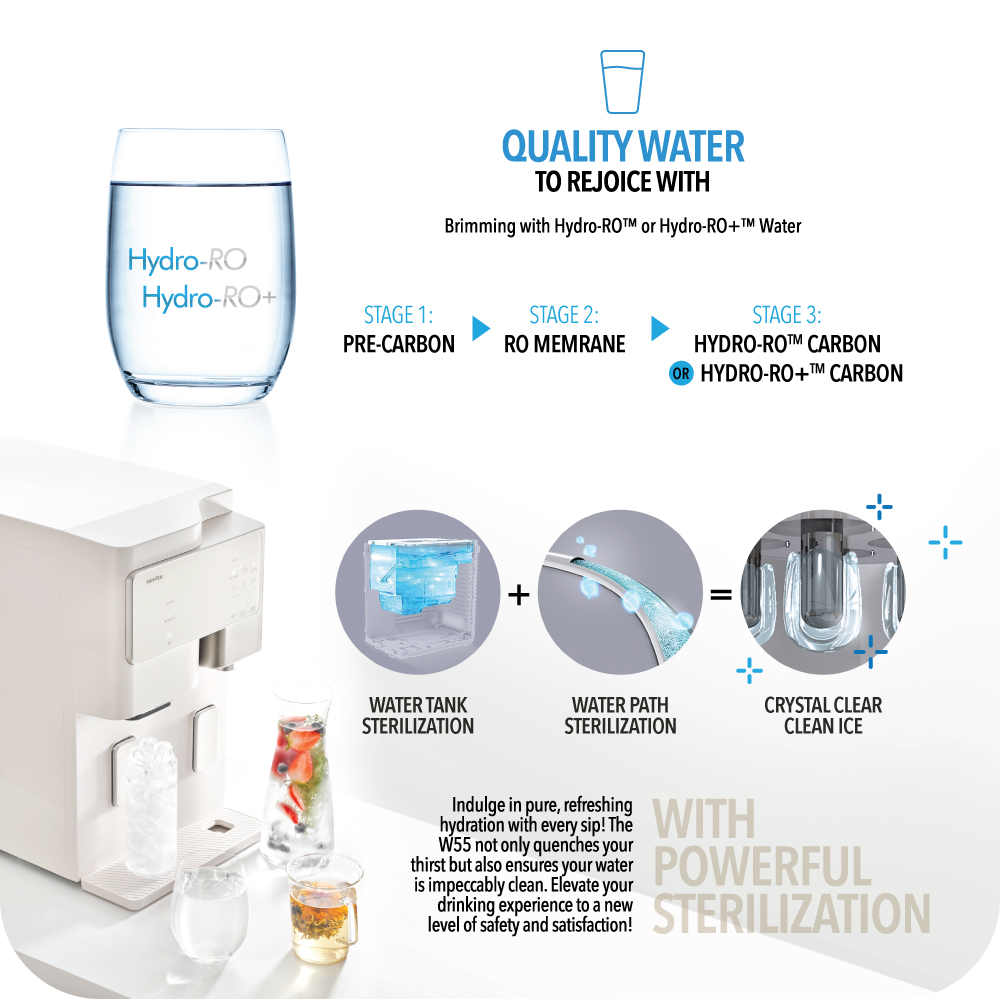NOVITA W55 The Glacier Hot/Cold Water Dispenser + Ice Maker