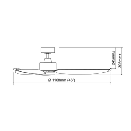 EUROPACE ECF46R CoolAce 3 blades Ceiling Fan 46”