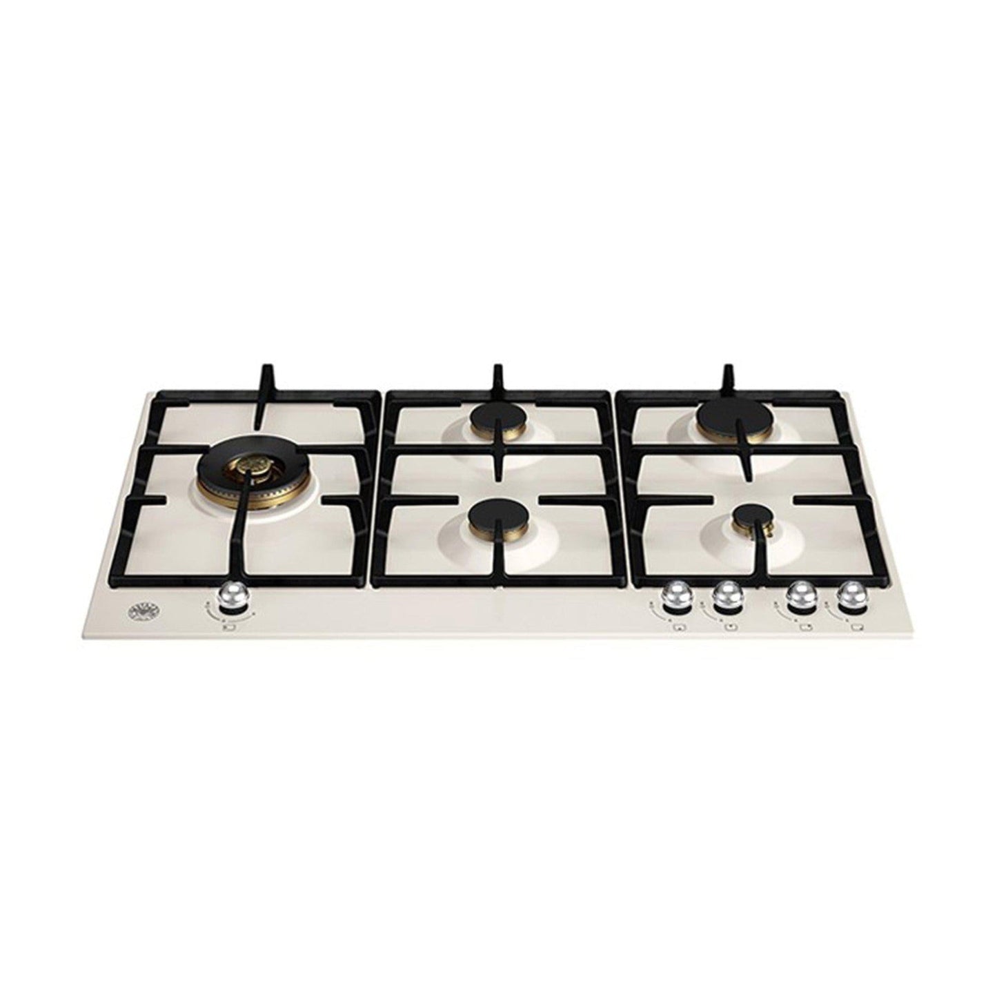 Bertazzoni P905LHERAX 89cm Wide 5 Burner Gas Hob - Ivory / Chrome
