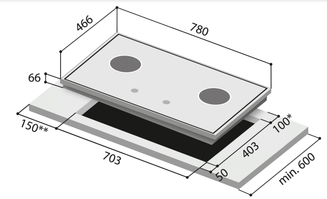 RINNAI RB-2Gi 2-INNER BURNER BUILT-IN GAS HOB