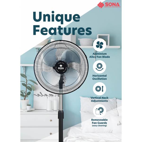 SONA SSO 6062N Power Stand Fan 12”