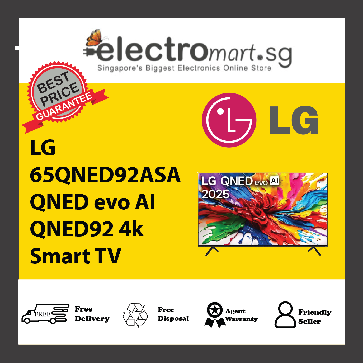 LG 65QNED92ASA QNED evo AI QNED92 4k Smart TV 65inch – Electromart
