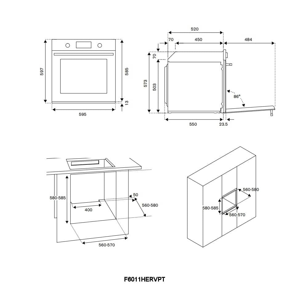Bertazzoni F6011HERVPTAC Heritage Series Pyrolytic Total Steam Single Oven – IVORY