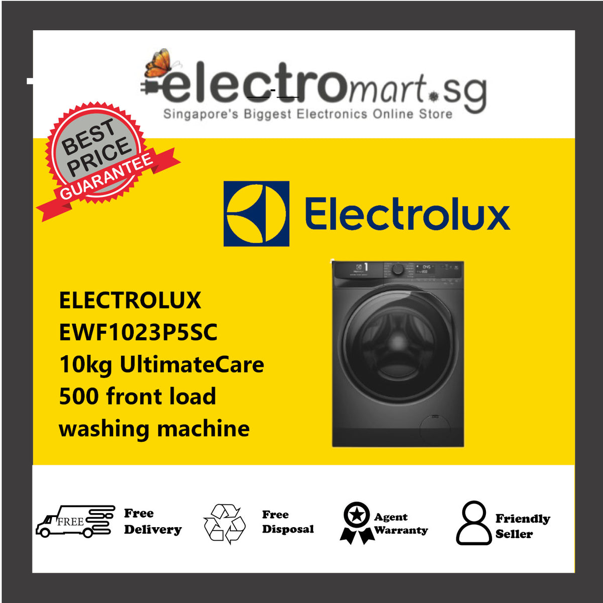 ELECTROLUX EWF1023P5SC 10kg UltimateCare 500 front load washing machine
