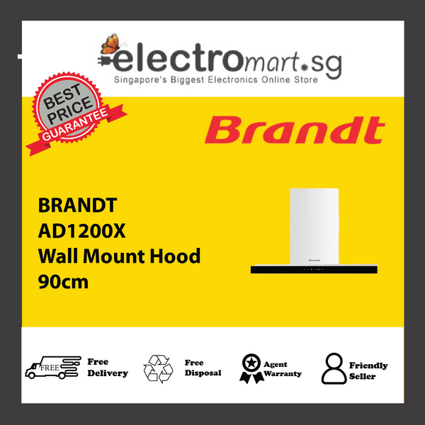 BRANDT AD1200X Wall Mount Hood 90cm