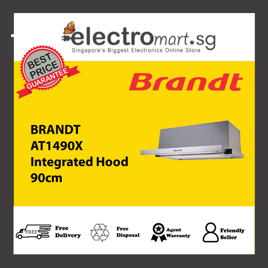 BRANDT AT1490X Integrated Hood 90cm