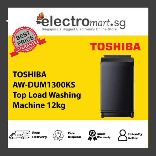 TOSHIBA AW-DUM1300KS Top Load Washing Machine 12kg