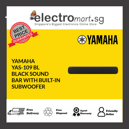 YAMAHA YAS-109 BL BLACK SOUND  BAR WITH BUILT-IN  SUBWOOFER