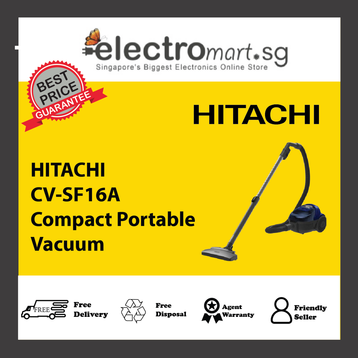HITACHI CV-SF16A Compact Portable Vacuum