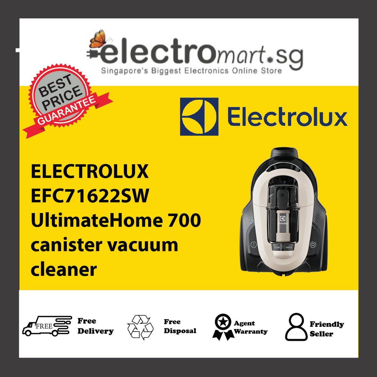 ELECTROLUX EFC71622SW ULTIMATEHOME 700 2000W BAGLESS VACUUM CLEANER