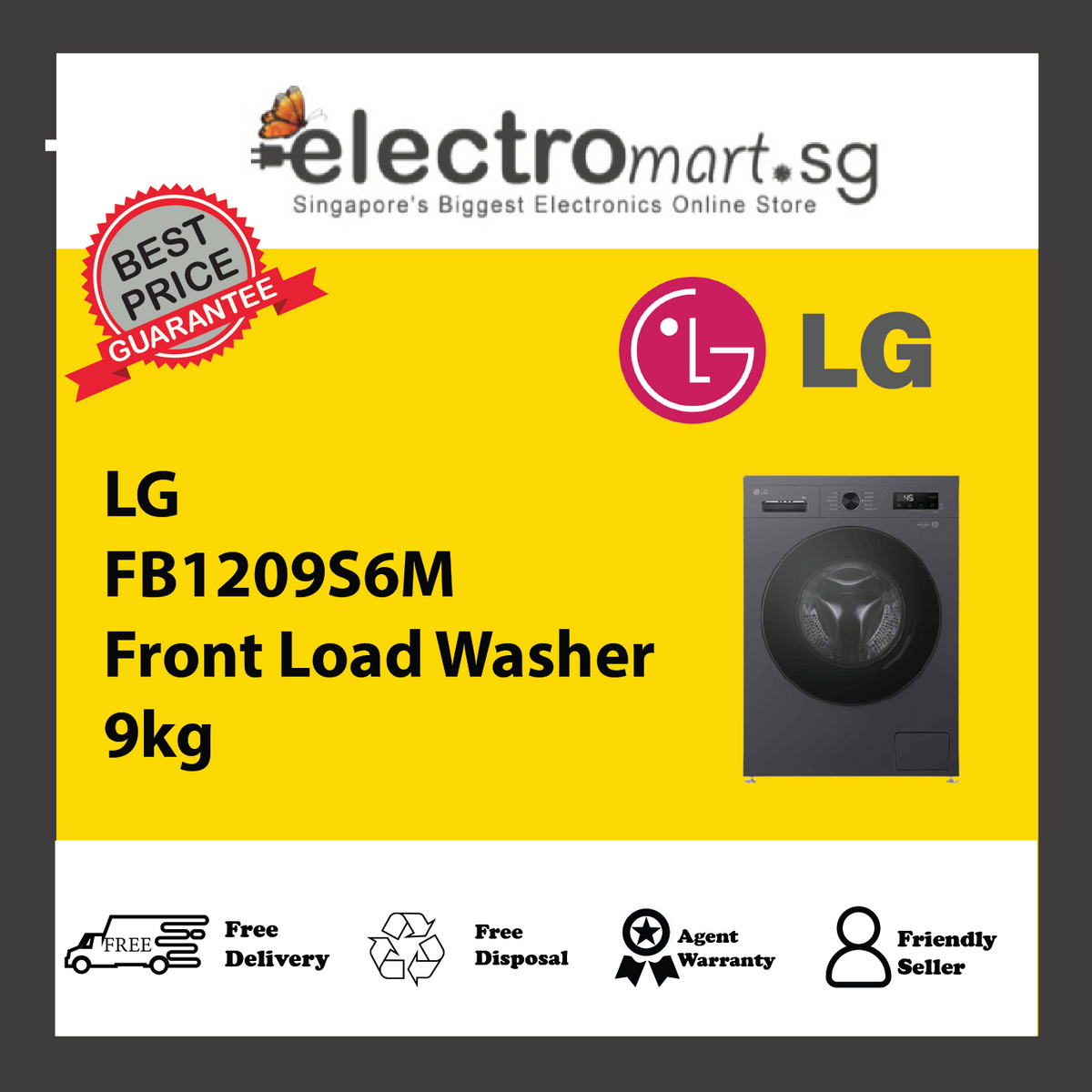 LG FB1209S6M Front Load Washer 9kg