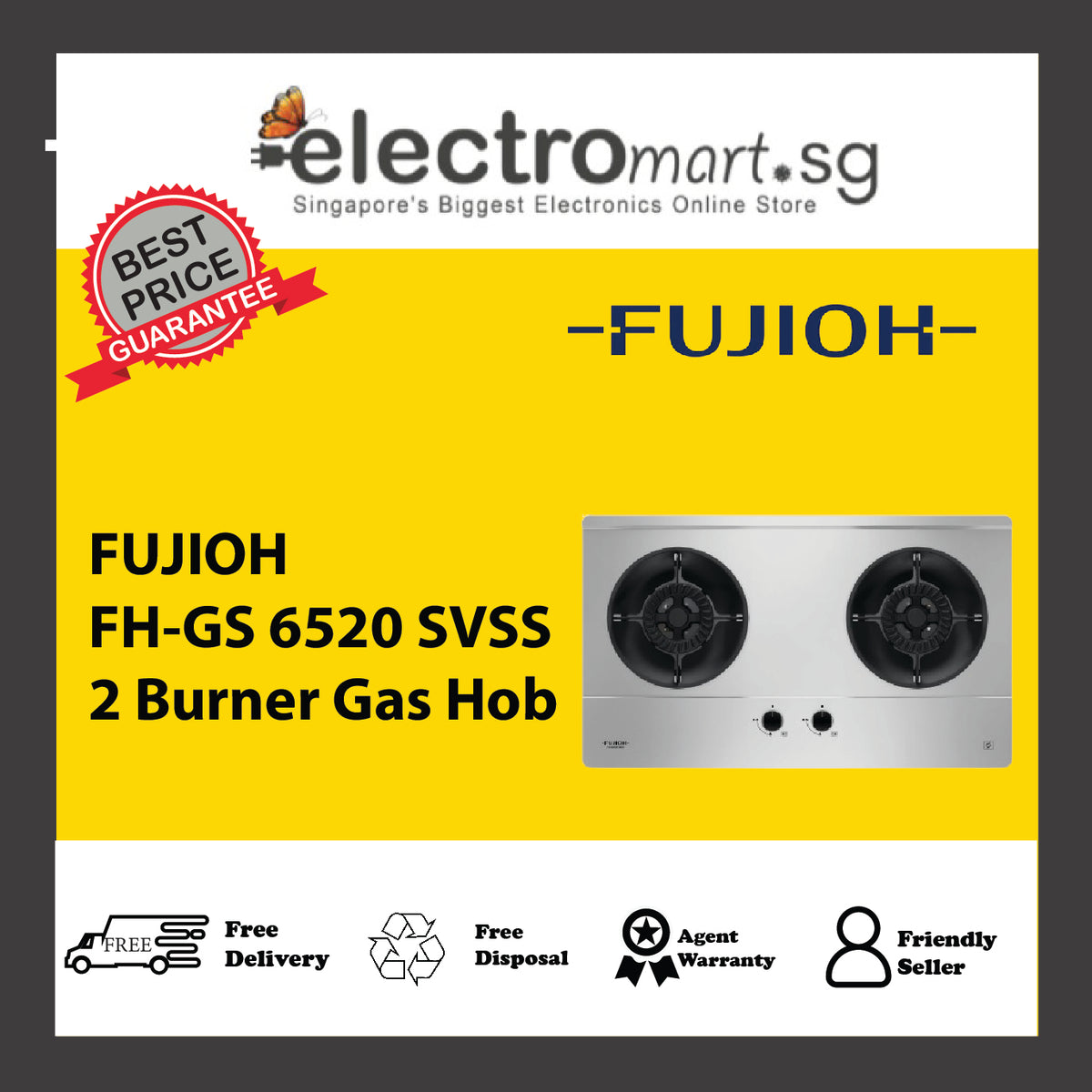 FUJIOH FH-GS 6520 SVSS 2 Burner Gas Hob