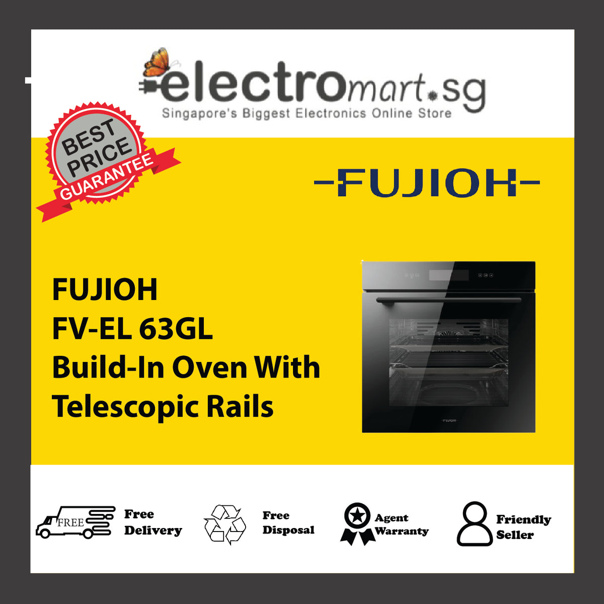 FUJIOH FV-EL 63GL Build-In Oven With Telescopic Rails