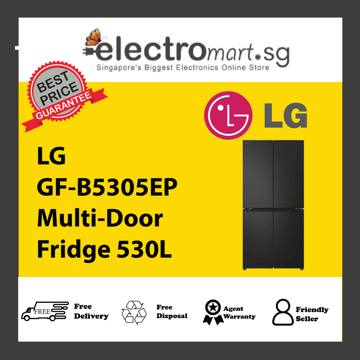 LG GF-B5305EP Multi-Door Fridge 530L