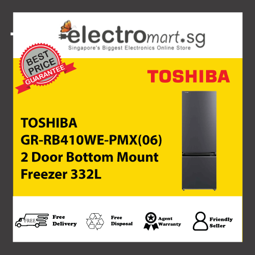 TOSHIBA GR-RB410WE-PMX(06) 2 Door Bottom Mount Freezer 332L