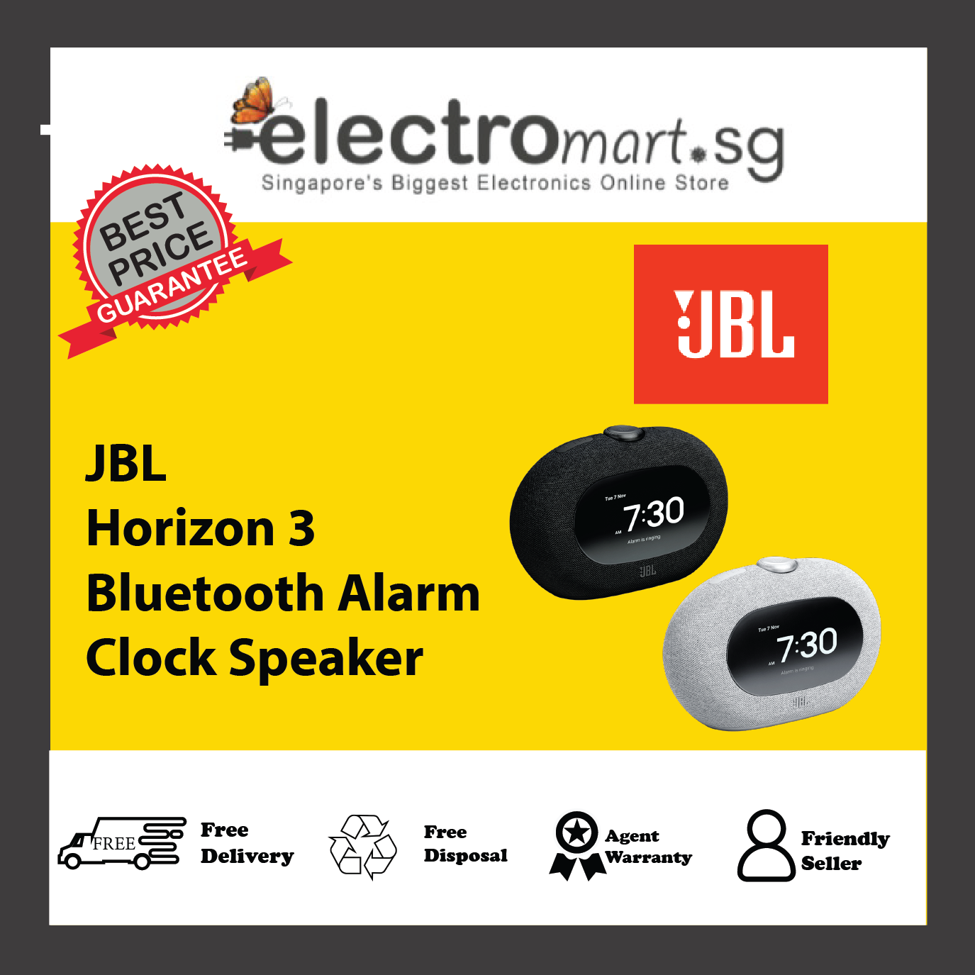 JBL Horizon 3 Bluetooth Alarm Clock Speaker – Electromart.sg Pte Ltd