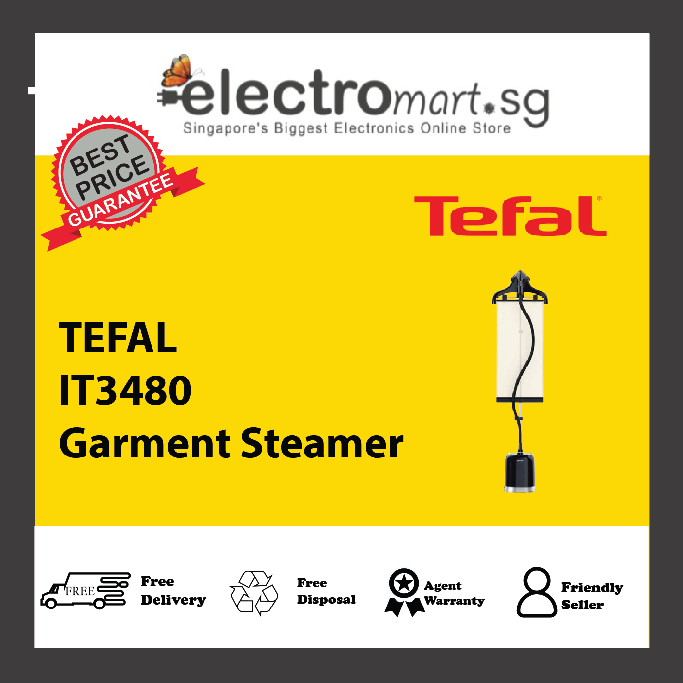 TEFAL IT3480 Pro Style Upright Garment Steamer