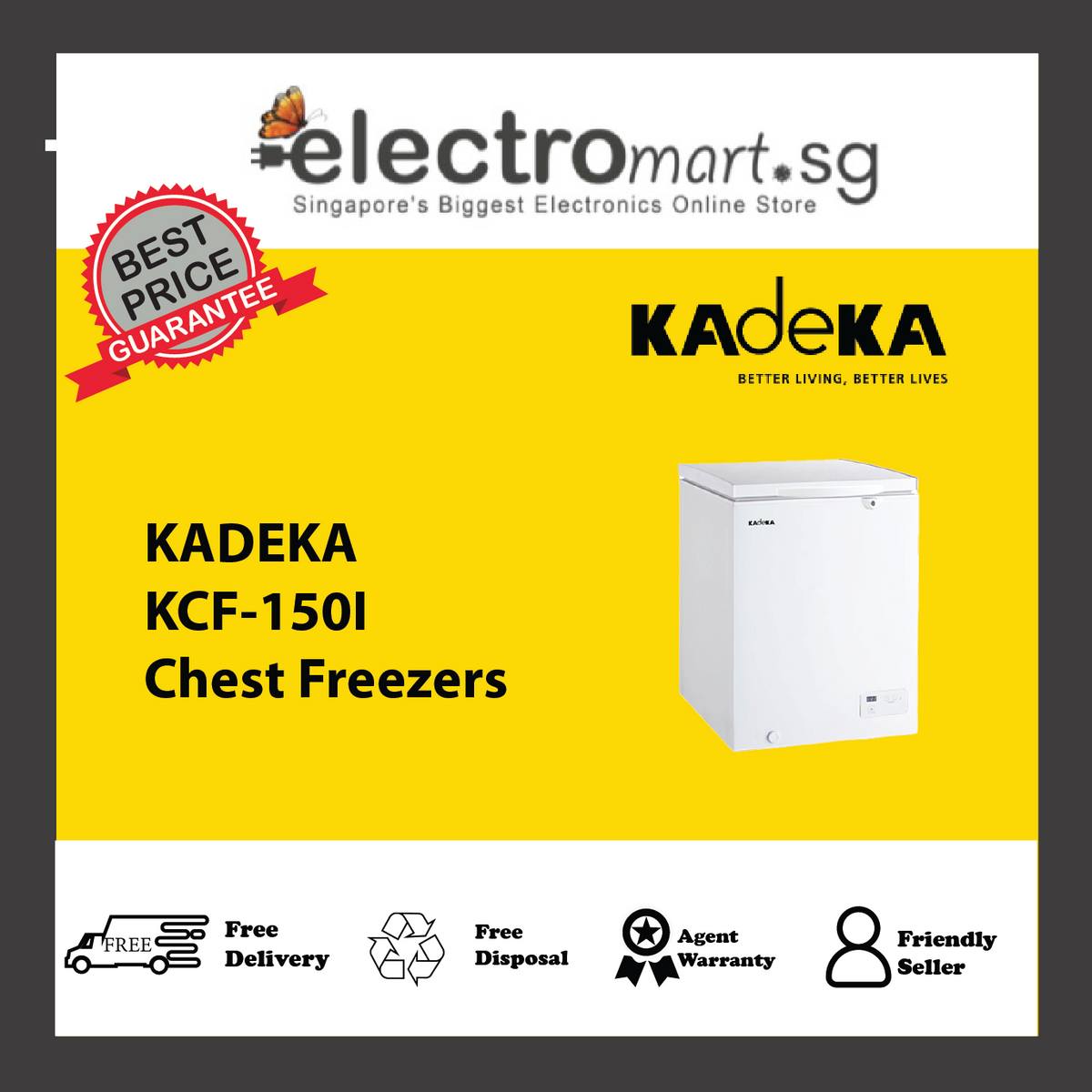 KADEKA KCF-150I I SERIES CHEST FREEZER- 150L