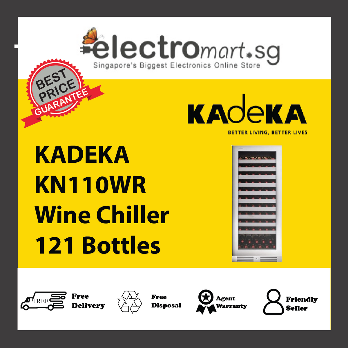 KADEKA KN110WR Wine Chiller 121 Bottles