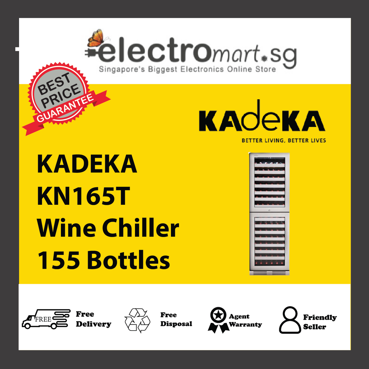 KADEKA KN165T Wine Chiller 155 Bottles