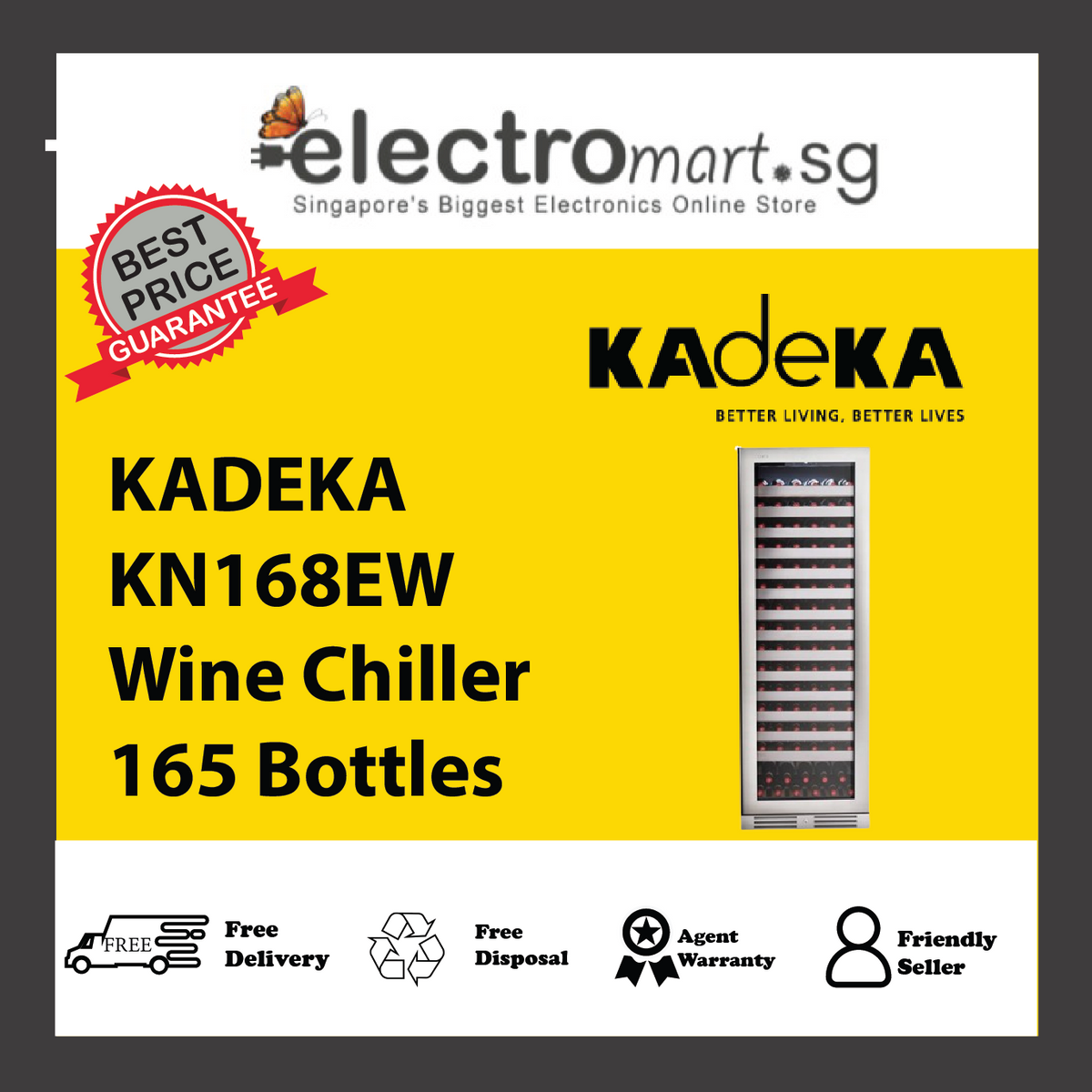 KADEKA KN168EW Wine Chiller 165 Bottles