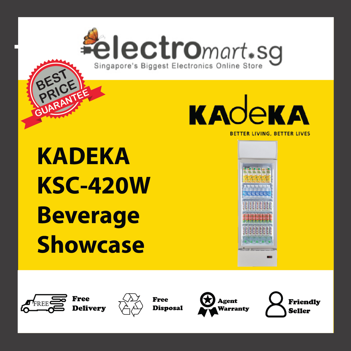KADEKA KSC-420W Upright Chiller Showcase Single Door