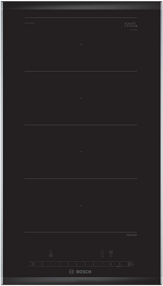BOSCH PXX375FB1E Series 6 Flex induction cooktop 30cm surface mount with frame