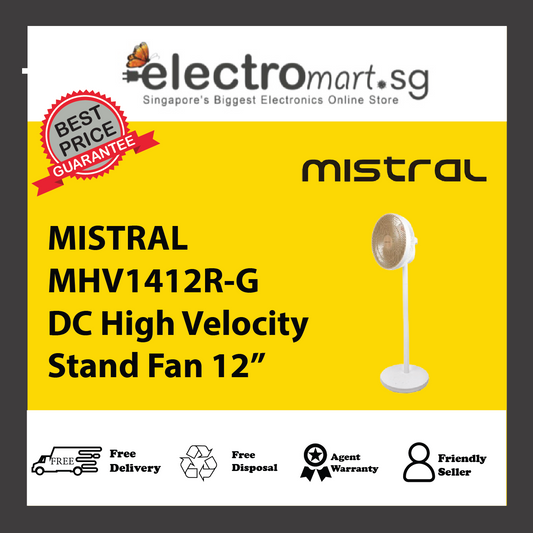 MISTRAL MHV1412R-G DC High Velocity Stand Fan 12”