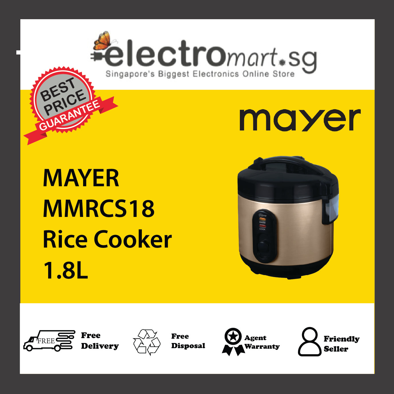 MAYER MMRCS18 Rice Cooker 1.8L