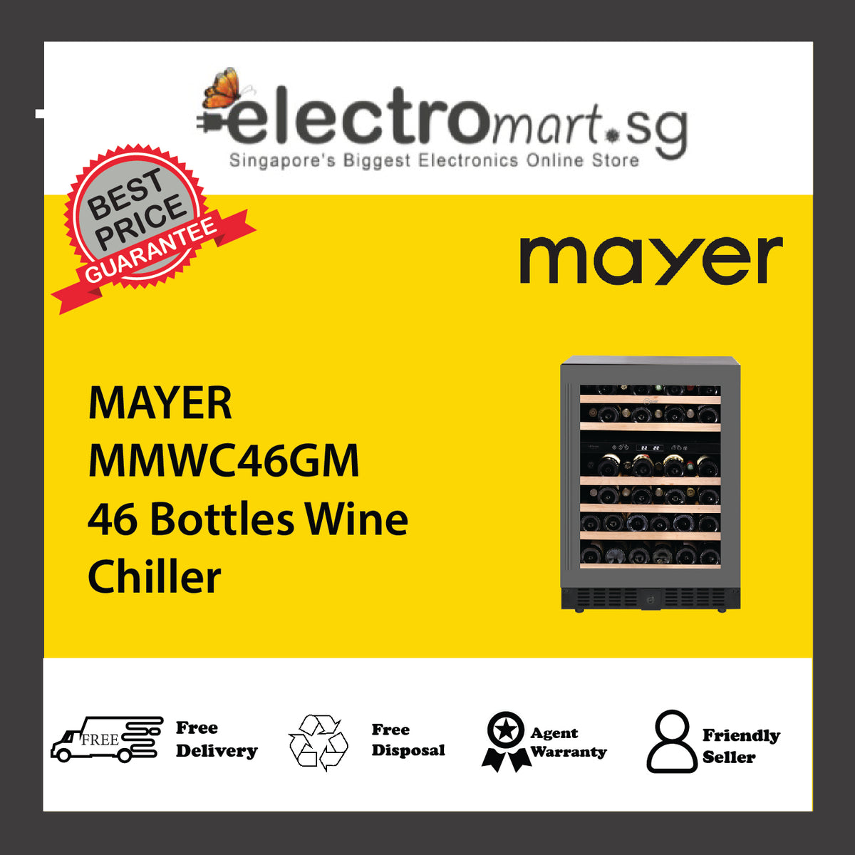 MAYER MMWC46GM 46 Bottles Wine Chiller