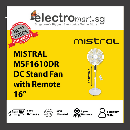 Mistral MSF1610DR 16” DC Stand Fan with Remote