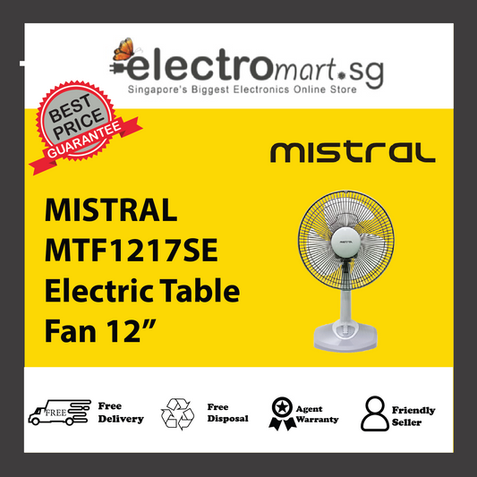 MISTRAL MTF1217SE Electric Table Fan 12”