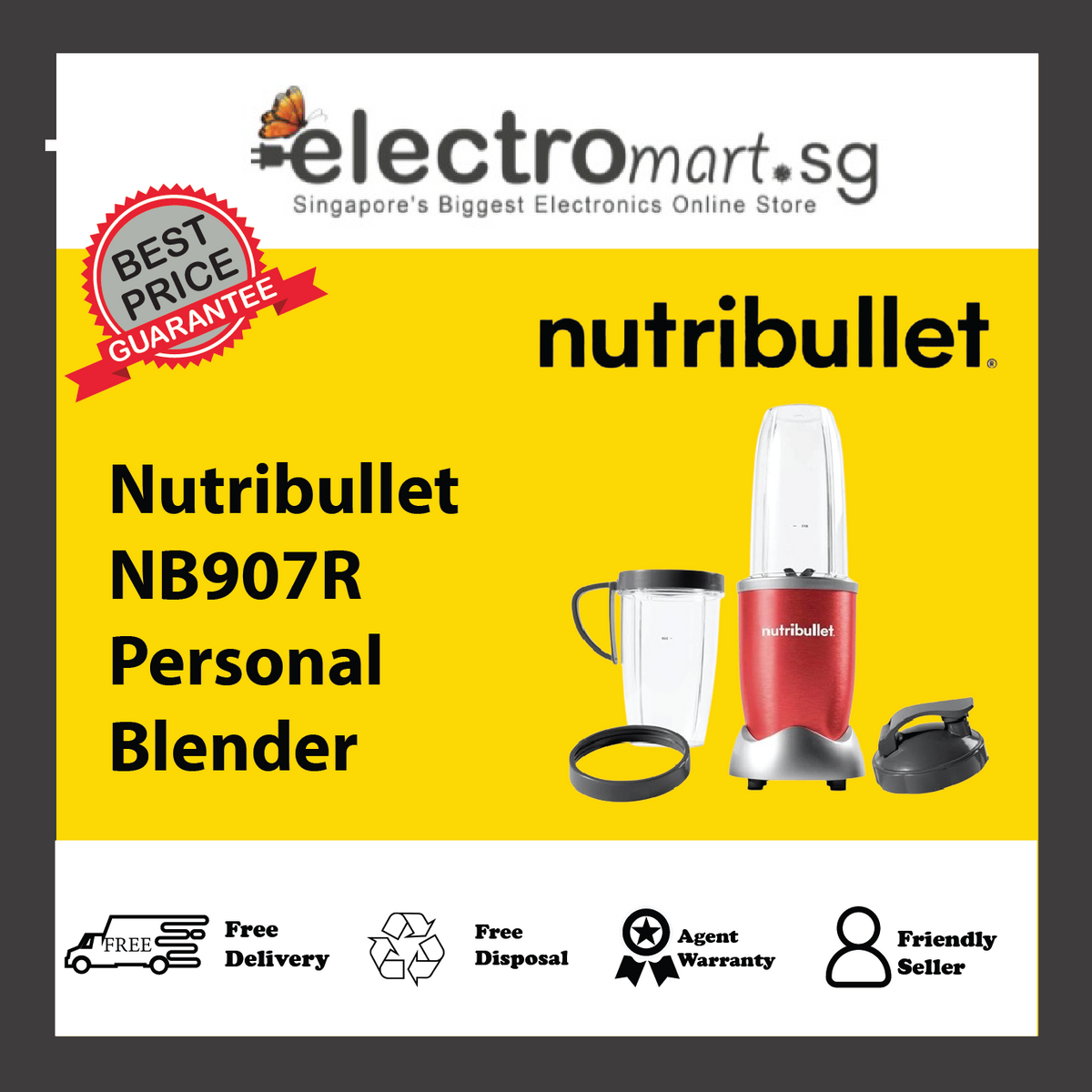 Nutribullet NB907R Personal Blender 900W