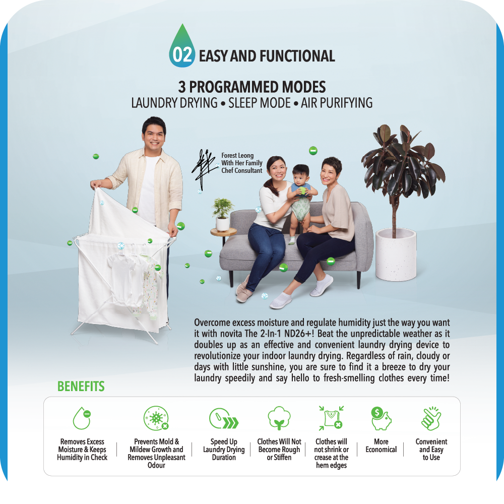 NOVITA ND 26+ Dehumidifier + Air Purifier