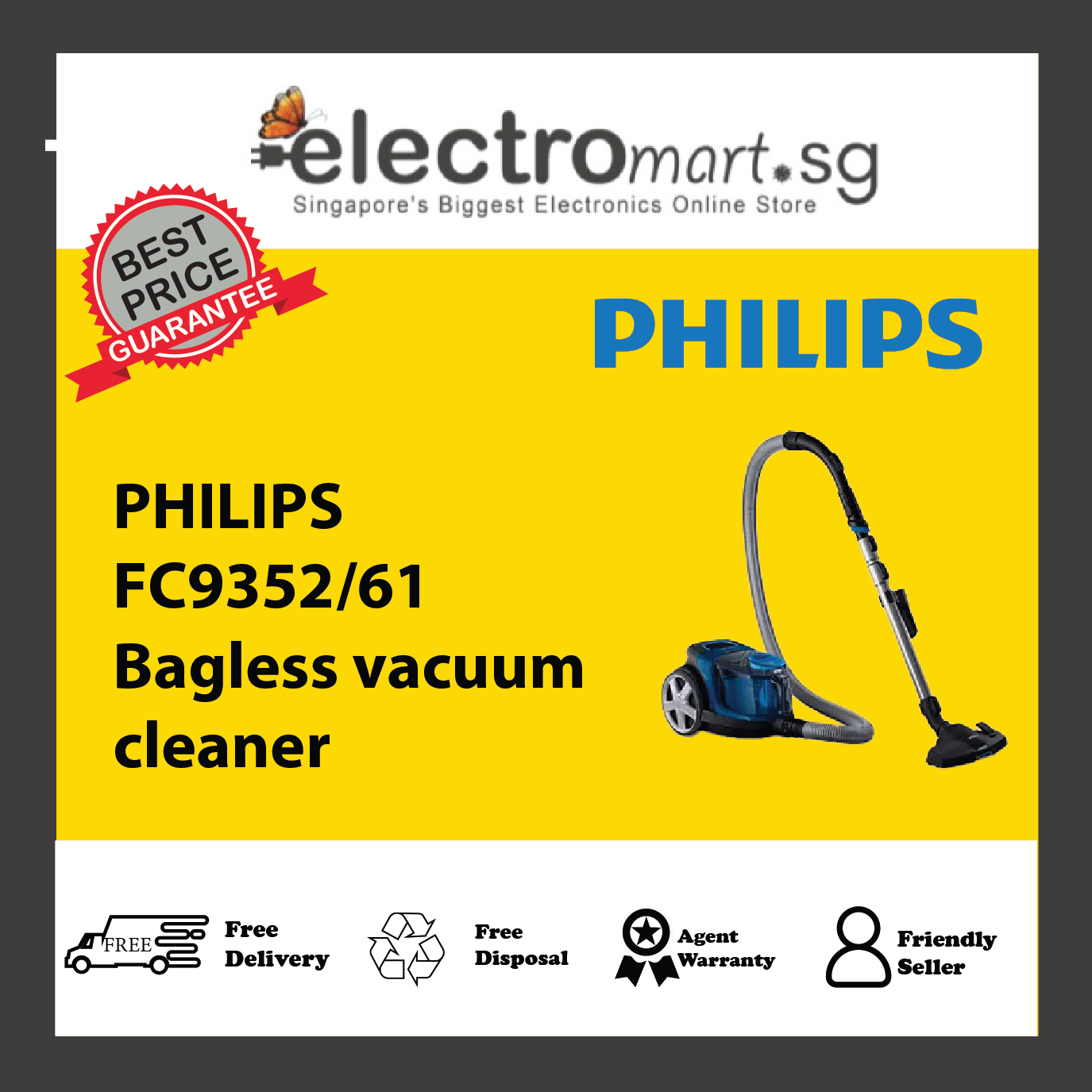 PHILIPS FC9352/61 Bagless vacuum cleaner