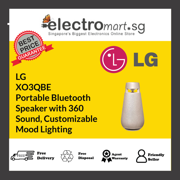 LG  XO3QBE Portable Bluetooth  Speaker with 360  Sound, Customizable  Mood Lighting