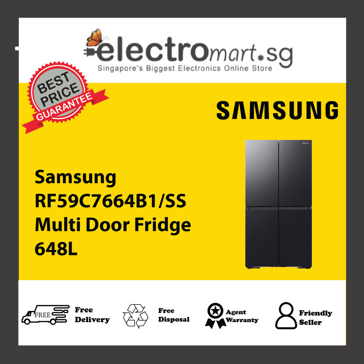 Samsung RF59C7664B1/SS Multi Door Fridge 548L
