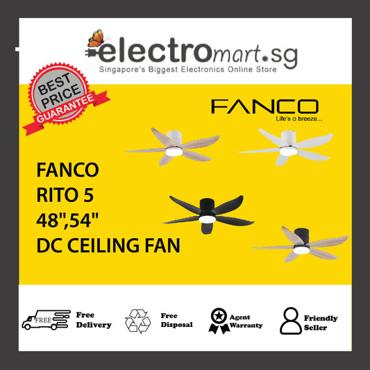 FANCO RITO 5 48",54" DC CEILING FAN
