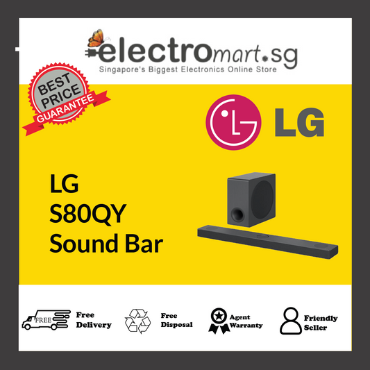LG  S80QY Sound Bar 3.1.3ch High Res Audio soundbar with Dolby Atmos