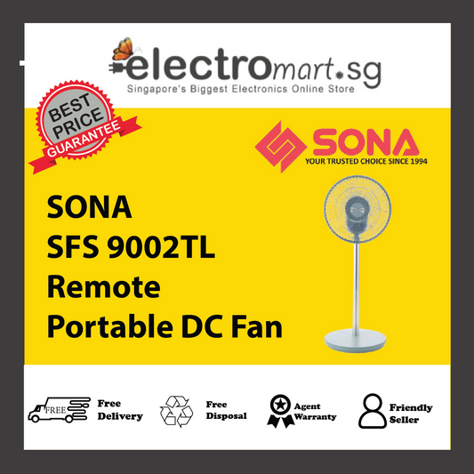 SONA SFS 9002TL 3 -In-1 Remote Portable DC Fan 12"