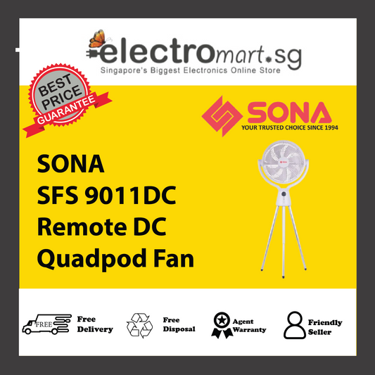 SONA SFS 9011DC Remote DC Quadpod Fan 12"