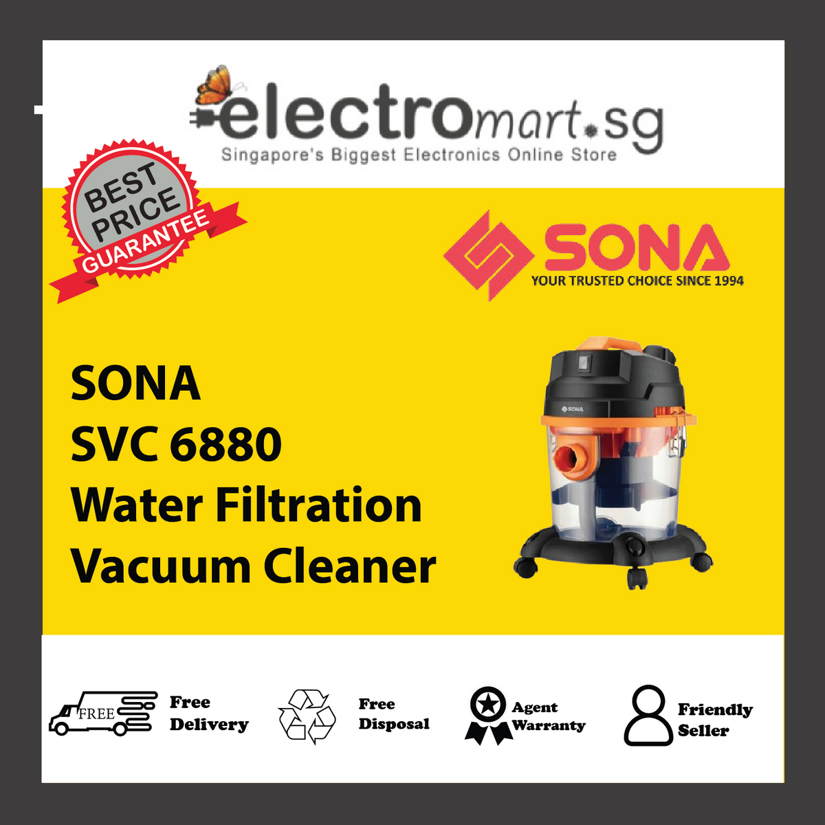 SONA SVC 6880 Water Filtration Vacuum Cleaner