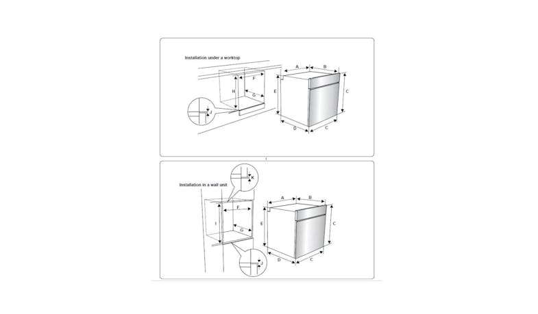 BRANDT BOH1325BB Hydrolysis Wall Oven-10 Functions 60cm